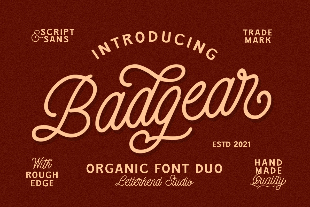 Badgear - Organic Font Duo, a Sans Serif Font by Letterhend Studio