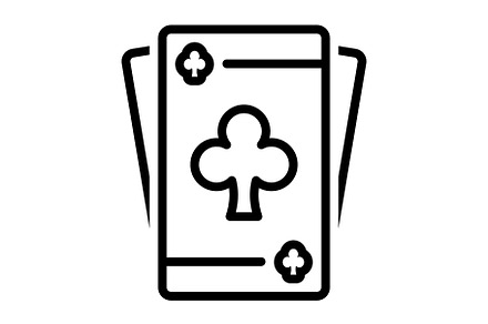 Clubs card black icon, an Outline Icon by Creative priyanka