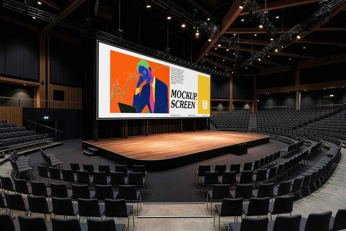 Conference Event Stage Screen Mockup, an Advertising Mockup by smishura (Photo 8 of 10)