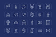 Animated American Icon Art Set, an Outline Icon by Prosymbols (Thumbnail 3 of 4)