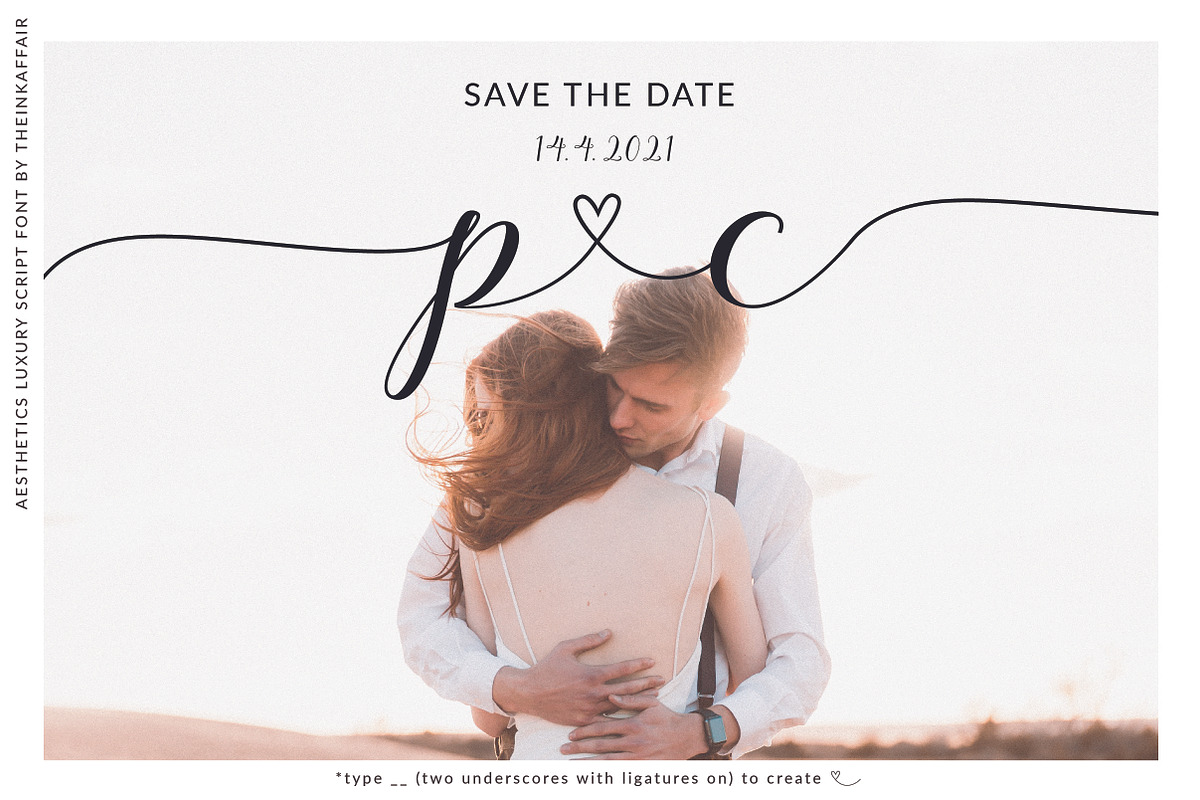 Aesthetics Luxury Script Font, a Script Font by theinkaffair (Photo 2 of 11)