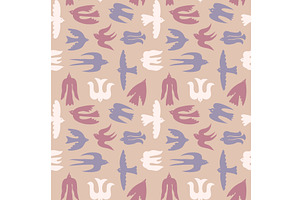 Abstract birds seamless pattern, an Animal Illustration by winwin.art