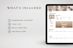 Digital Notion Pomodoro Planner