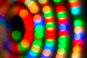 Abstract colorful lights in spiral circle, an Abstract Photo by Vapi