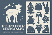 Retro Folk Christmas: 110 Graphics, a Seasonal Illustration by Veyla (Thumbnail 1 of 15)