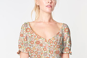 Retro Floral Pattern - Coral Lime, a Pattern Graphic by Mieken Petra Designs (Thumbnail 3 of 5)