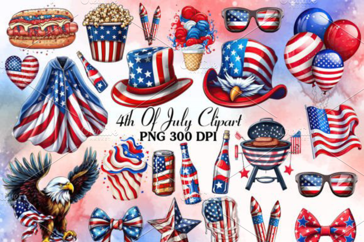 4th of July Sublimation Clipart Bund, a Background Graphic by Design Station (Photo 1 of 6)