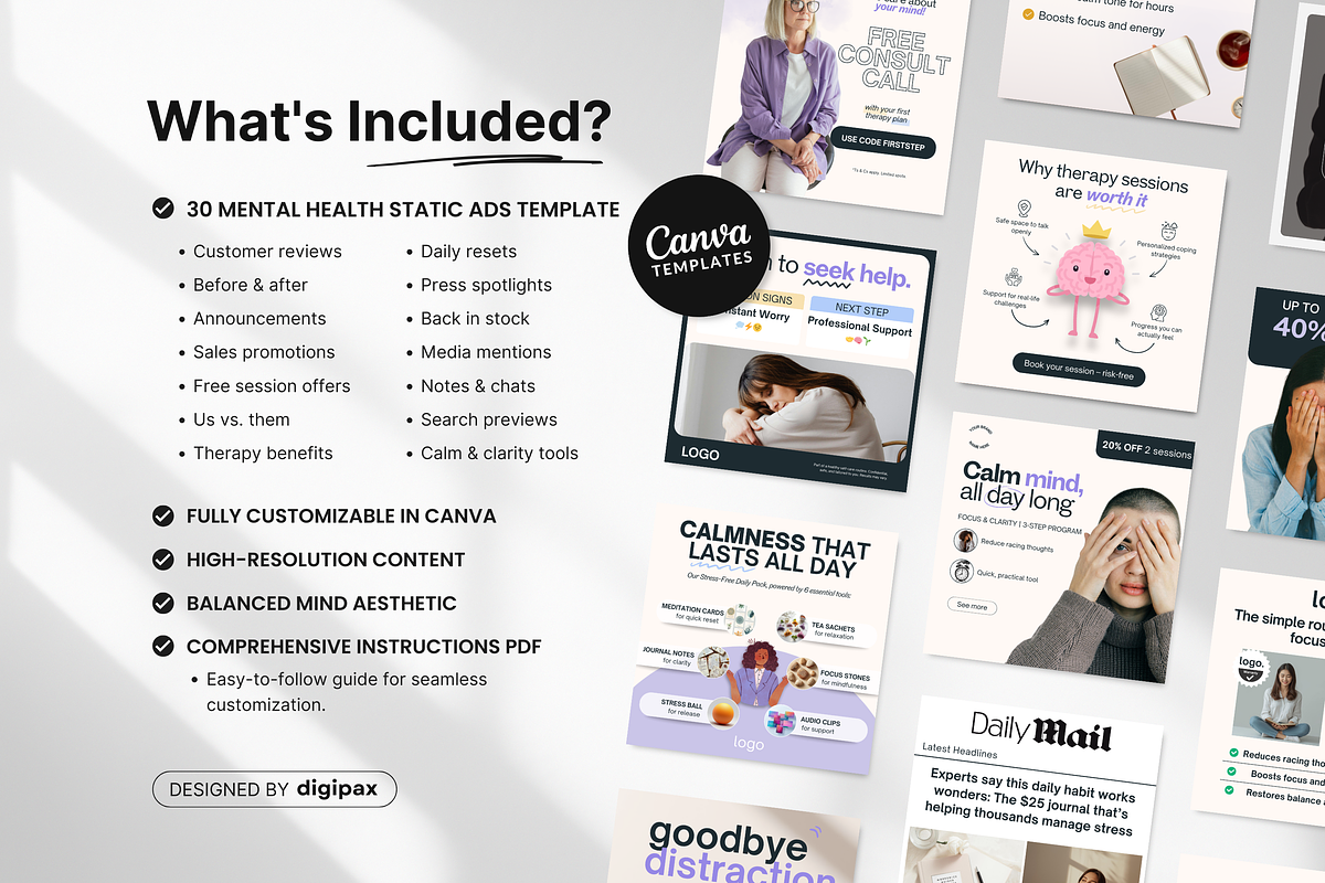 30 Mental Health Static Ad Templates Meta preview 2