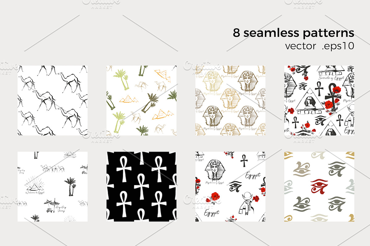 Egypt Spirit. Symbols Set + Patterns, an Object Graphic by Sopelkin (Photo 10 of 10)