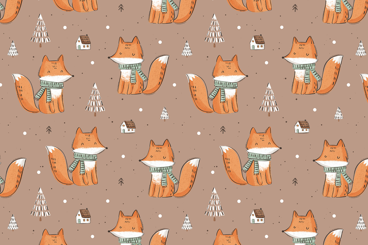 Winter fox, a Pattern Graphic by Olena Kuznietsova (Photo 8 of 10)