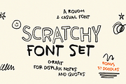 Scratchy Font! Handwriting! Texture!, a Font by Studio Funshop by Kelli (Thumbnail 1 of 8)