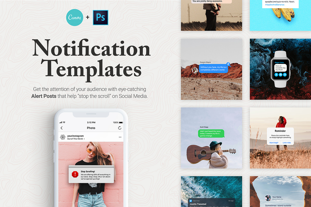 Notification Templates for Instagram, a Social Media Template by Roger Coles (Photo 1 of 7)