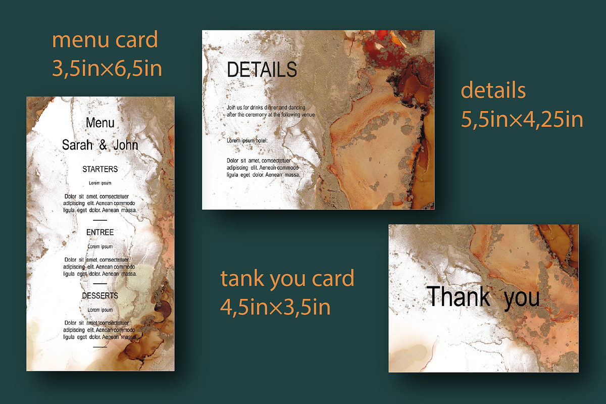 Salted Caramel wedding invitation, an Invitation Template by Digital illustration shop (Photo 5 of 5)