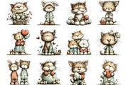 Whimsical Easter Cats Clipart, an Illustration by Designking (Thumbnail 3 of 5)