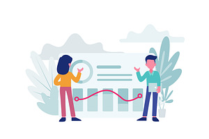 Modern Diagram Flat Illustration UI