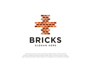 Bricks Cross Logo, a Branding & Logo Template by Buqancreative