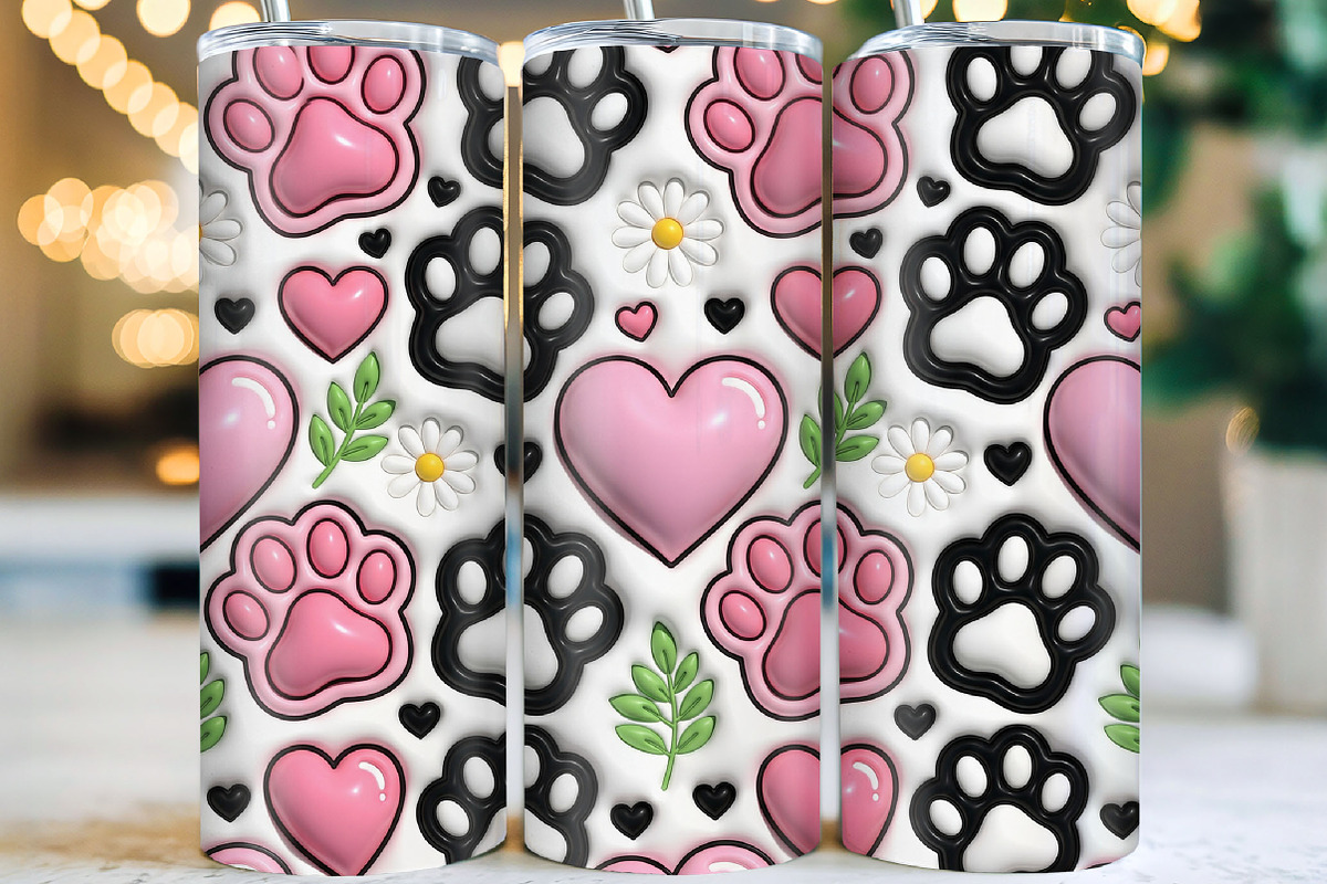 Dog Paw Tumbler Wrap PNG, an Object 3D Model by CraftArtStudio (Photo 1 of 2)