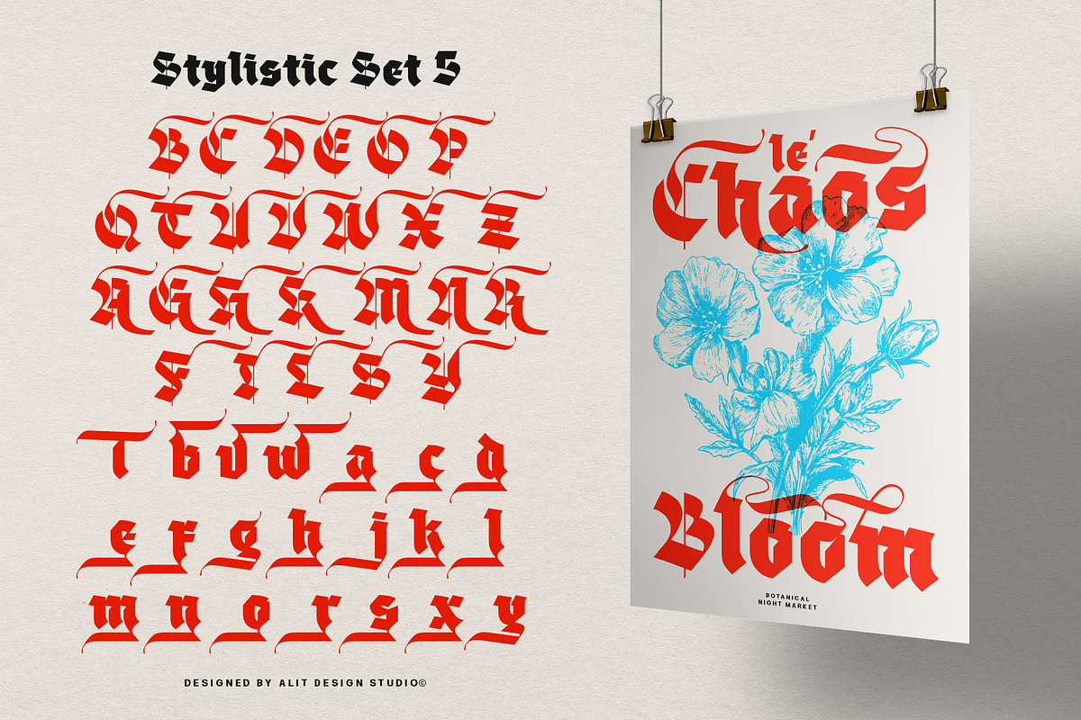 Blackther Typeface, a Blackletter Font by alit design (Photo 16 of 20)