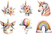 Watercolor Unicorn World Clipart Bun, an Illustration by Sublimation Artist (Thumbnail 7 of 7)