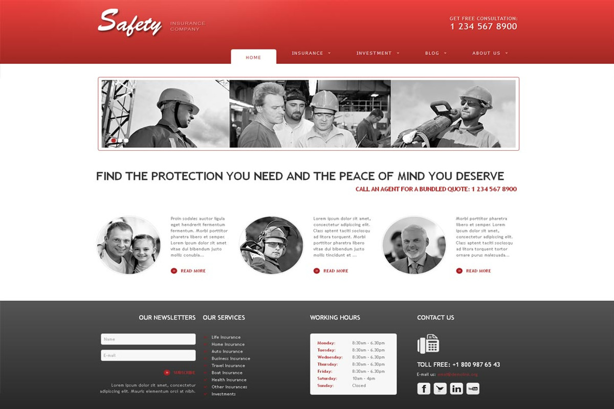 Safety - Insurance Joomla Theme, a Websites & App Template by ASDesigning