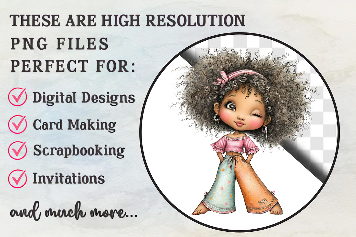 Afro Woman Clipart Bundle, a Person Illustration by RobertsArt (Photo 2 of 6)