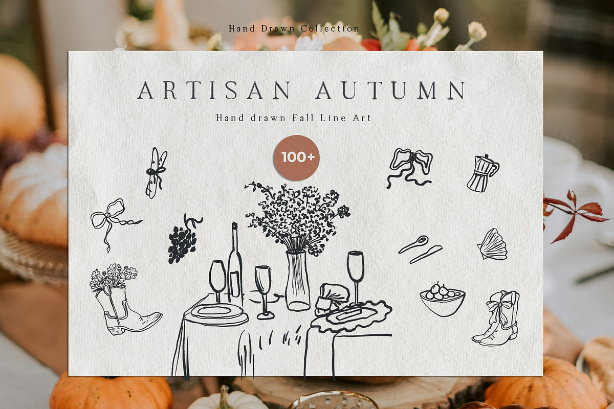 Hand Drawn Cosy Fall Line Art Icons, an Object Graphic by Laras Wonderland (Photo 1 of 10)