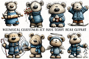Whimsical Christmas Blue Teddy Bear, an Illustration by OK Design (Thumbnail 2 of 6)