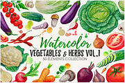 Watercolor Vegetables, Herbs, an Animal Illustration by Graphobia (Thumbnail 12 of 12)