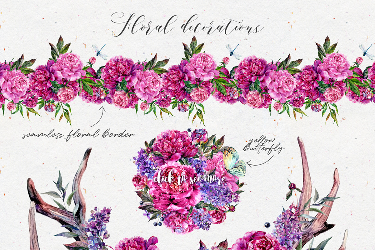 The Peony Symphony | Allegro Fuchsia, a Decorative Illustration by Inna Sinano (Photo 6 of 11)