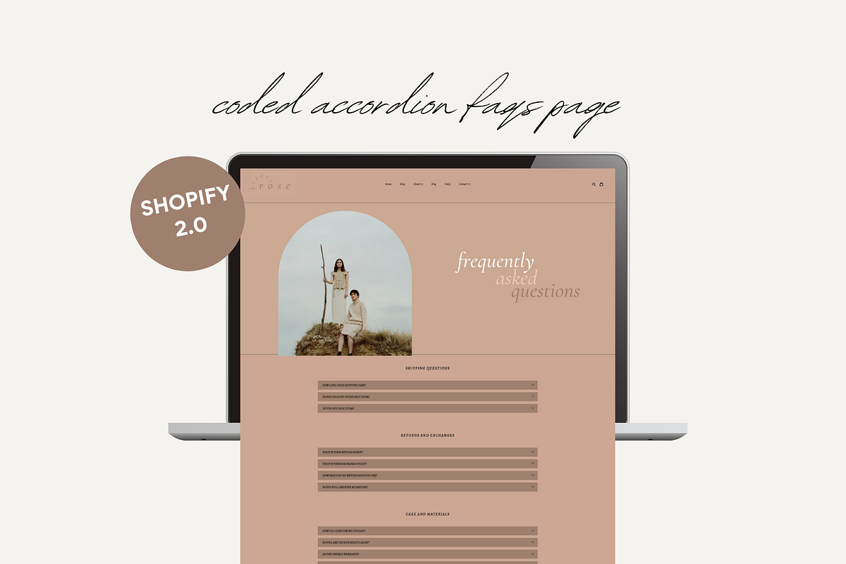 Minimal Shopify Theme | Desert Rose, a Templates & Theme by Easy Website Themes (Photo 4 of 8)