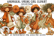 Whimsical Spring Girl Clipart, an Illustration by OK Design (Thumbnail 1 of 6)