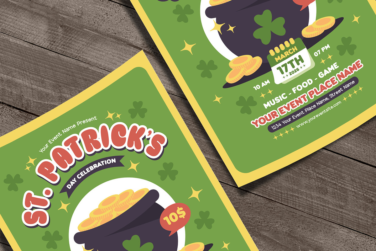 Playful St. Patrick's Day Flyer, a Flyer Template by Huge Dream Studio (Photo 2 of 5)