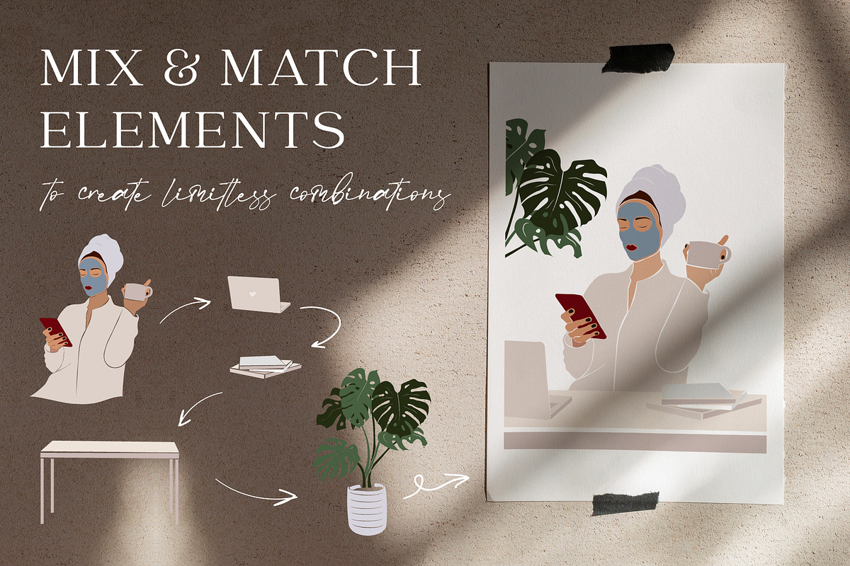 WORK FROM HOME aesthetics, an Illustration by EkaterinaKiriy (Photo 6 of 9)