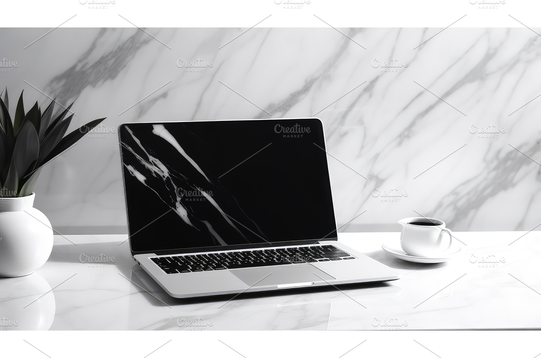 sleek laptop black and white ai, a Technology Photo by pikepicture