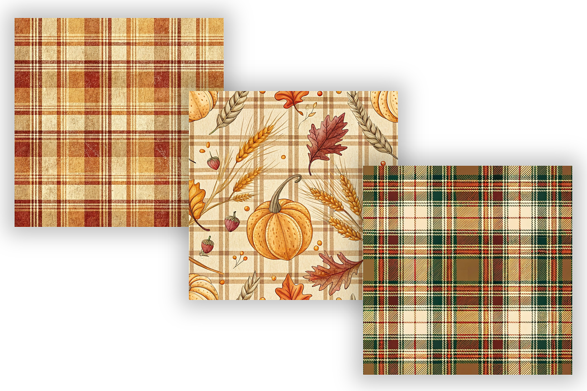 Elegant Plaid Harvest Pattern, a Pattern Graphic by FloridPrintables (Photo 4 of 8)