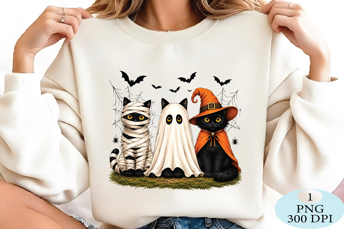 Spooky Halloween Cats PNG, a Seasonal Illustration by Daily.Designs (Photo 2 of 5)