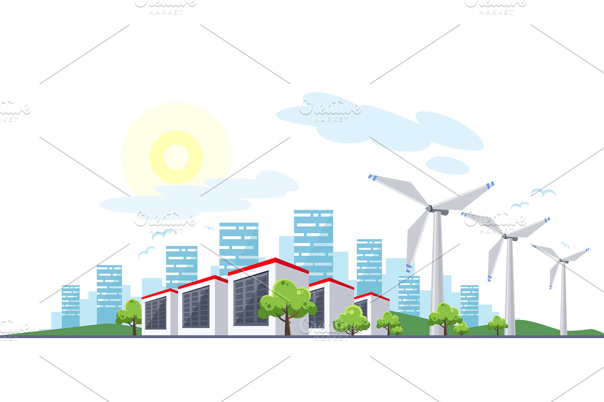 Clean electric energy concept, an Illustration by Things for designers