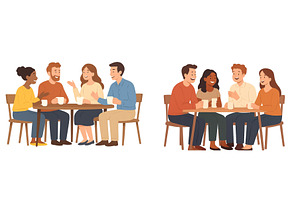 Group of friends enjoying warm, a Person Illustration by ZinetroN