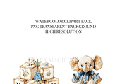 Vintage Teddy Bears Clipart Set, a Decorative Illustration by Pati Charm Studio (Thumbnail 4 of 8)