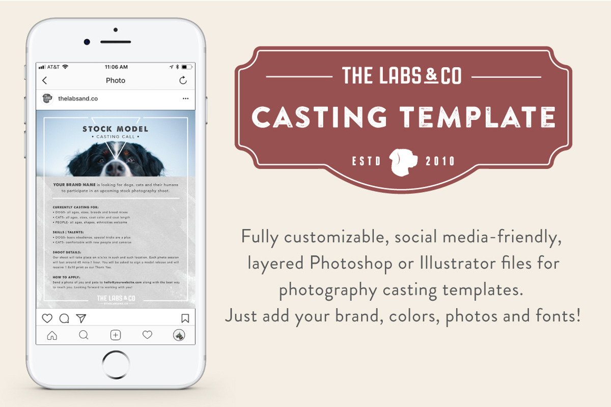 Stock Photography Casting Template, a Templates & Theme by The Labs & Co. (Photo 1 of 4)