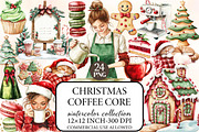 Christmas Coffee Core Clipart, an Illustration by Libby Wishes (Thumbnail 1 of 6)