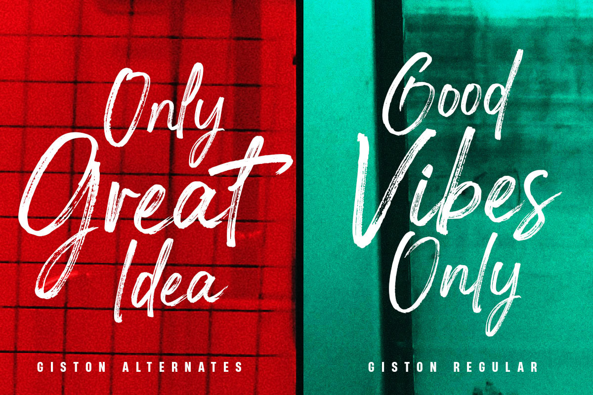Giston, a Script Font by Lucky Type (Photo 2 of 15)