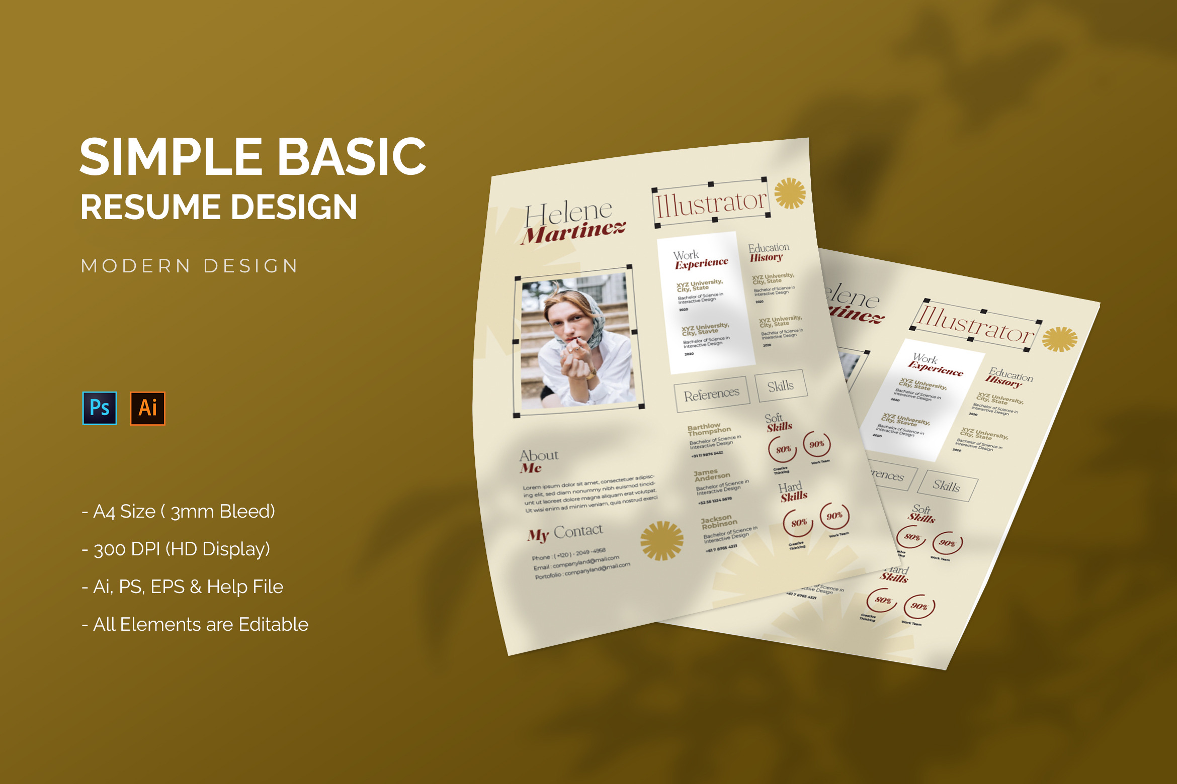 Simple Basic - Resume Template, a Resume Template by StreaksideStd