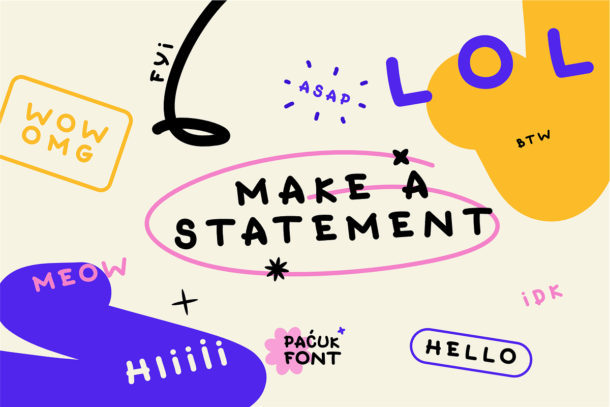 Pacuk - round handwritten font preview 3