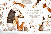 Forest Animals Celebration, an Animal Illustration by TL Design (Thumbnail 1 of 8)