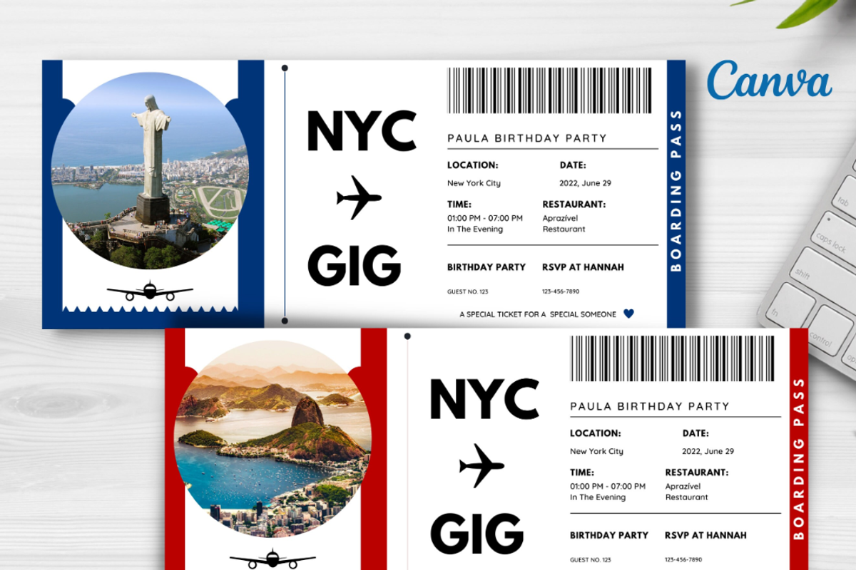 Editable Boarding Pass Template, a Card Template by YasdeyDesigns (Photo 7 of 8)