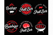 Barbeque & Grill bar vector logo set, a Branding & Logo Template by SiberianArt (Thumbnail 2 of 6)