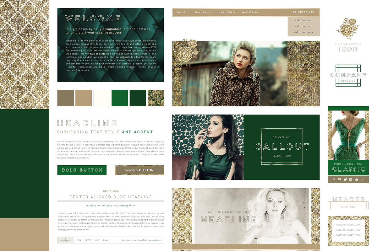 StyleBox Blog Graphics/Website Kit 3, a Templates & Theme by Creators Couture (Photo 2 of 4)