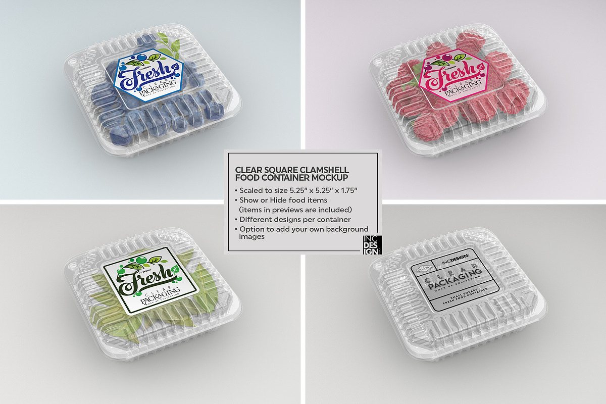 06 Clear Container Packaging Mockups, a Cups & Container Mockup by INCDesign (Photo 10 of 21)