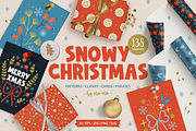 Snowy Christmas Kit, a Seasonal Illustration by miumiu (Thumbnail 1 of 15)